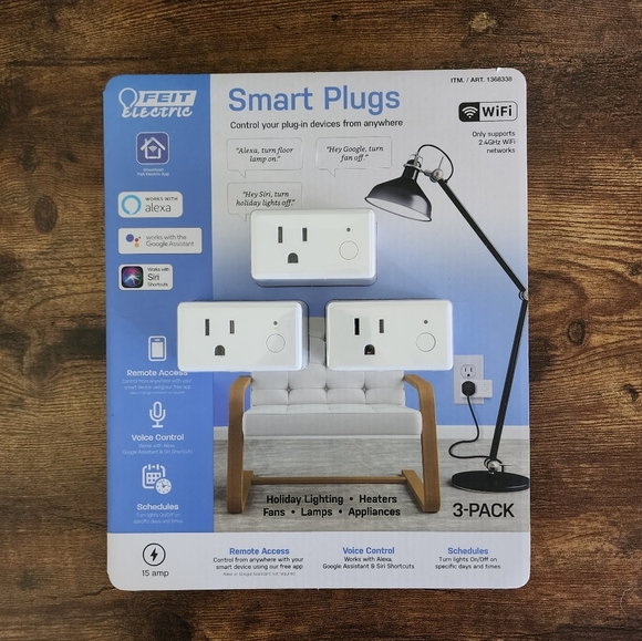 Feit Electric Smart Plugs 3-Pack NWT - Picture 3 of 16
